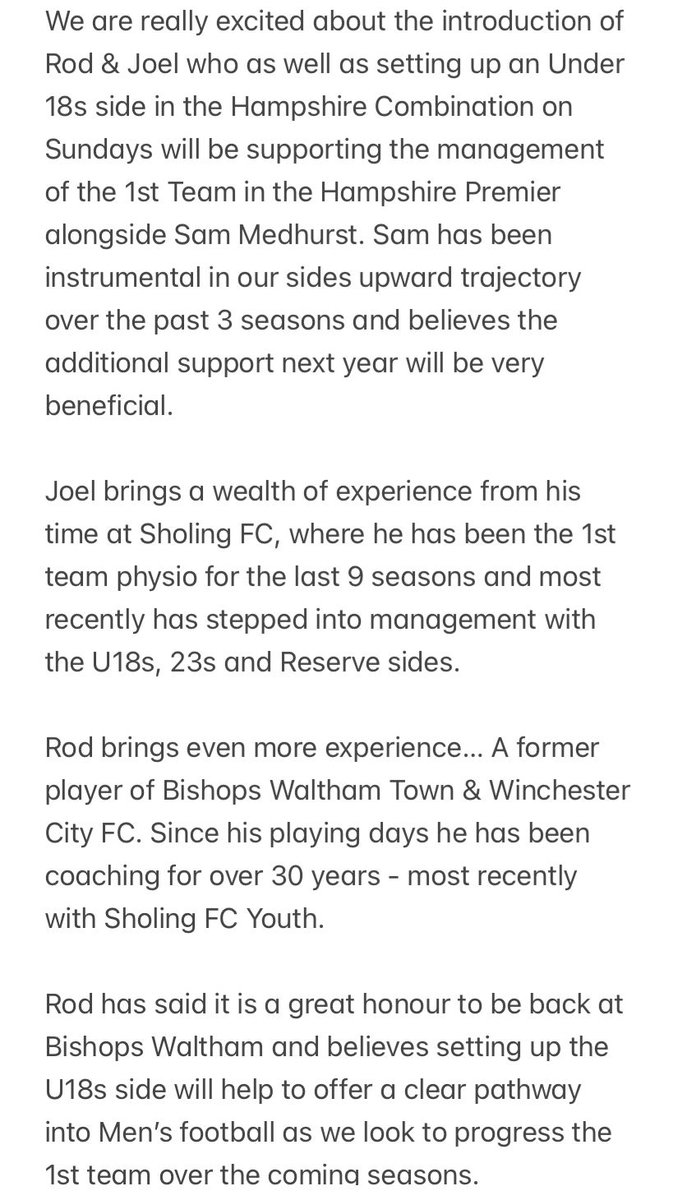 Bishops Waltham FC (@bw_dynamos) on Twitter photo ๐จManagement Update๐จ
We are excited to announce that <a href="/RodneyBurt17/">Rodney Burt</a> & <a href="/CallMeJoely/">Joely</a> join <a href="/sammedhurst94/">Sam Medhurst</a> to complete our Management Team for our 2025/26 campaign in the <a href="/HantsLeague/">uhlsport Hampshire Premier League</a>. ๐จManagement Update๐จ
We are excited to announce that <a href="/RodneyBurt17/">Rodney Burt</a> & <a href="/CallMeJoely/">Joely</a> join <a href="/sammedhurst94/">Sam Medhurst</a> to complete our Management Team for our 2025/26 campaign in the <a href="/HantsLeague/">uhlsport Hampshire Premier League</a>.