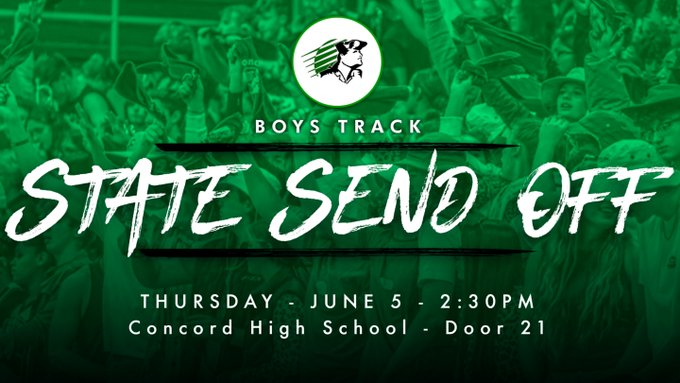 cminutemen's tweet photo. Come to CHS Door 21 today at 2:30 and show your support to our boys track athletes as they leave for State Finals in Indianapolis!

4x800 Team of Sollars, Meyer, Hernandez, Yoder
4x400 Team of Sollars, DeShone, Jimenez, Brunner
D Arnold in Discus
J Yoder in 800
B Brunner in 400 https://t.co/pBtaChIdKo