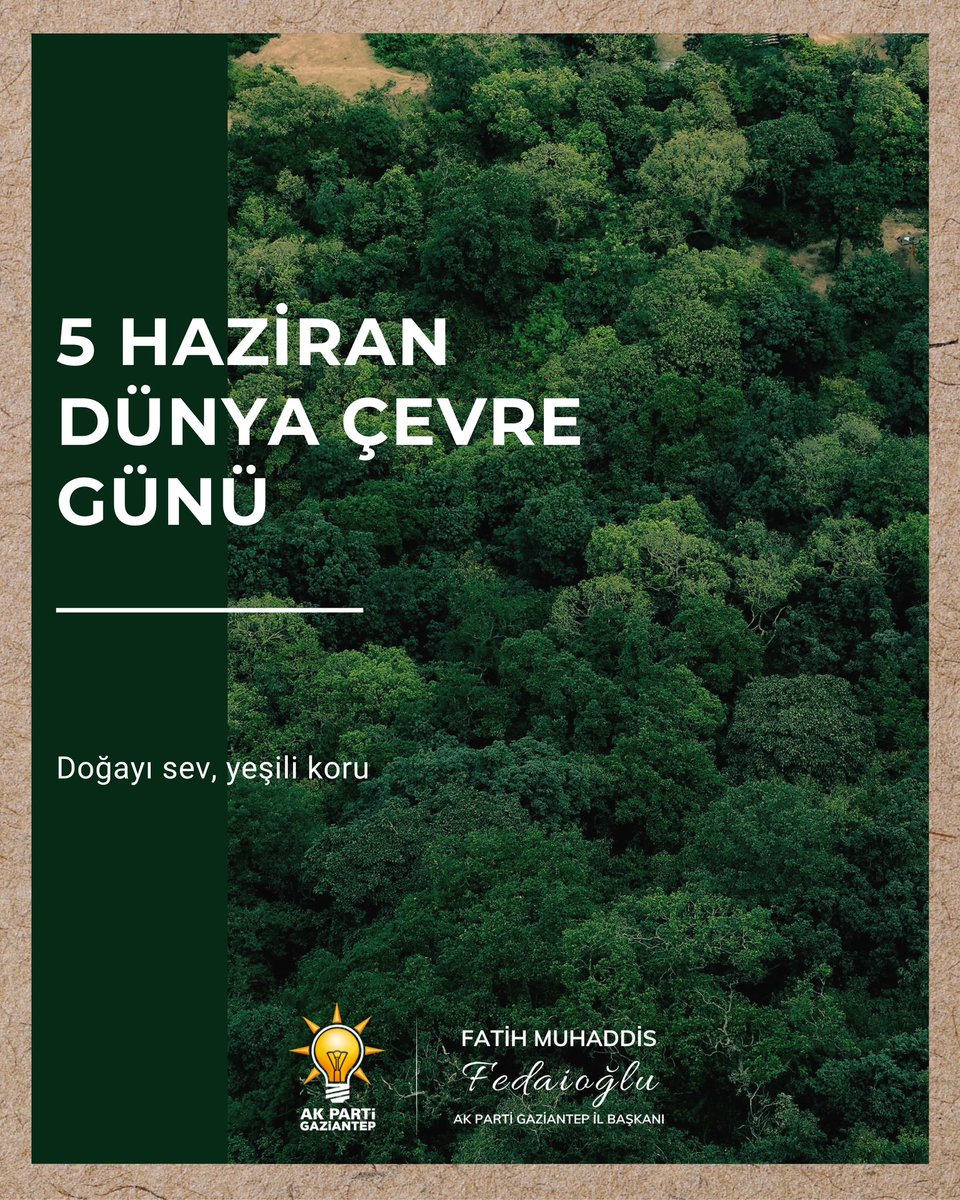 Fatih Muhaddis FEDAİOĞLU (@fmfedaioglu) on Twitter photo Bir yaprağın kıpırtısında, bir fidanın kökünde yarının nefesi saklıdır. Bu toprağa, bu göğe, bu suya sahip çıkmak; geleceğe sahip çıkmaktır. #DünyaÇevreGünü
<a href="/AKPartiG_Antep/">AK Parti Gaziantep</a> Bir yaprağın kıpırtısında, bir fidanın kökünde yarının nefesi saklıdır. Bu toprağa, bu göğe, bu suya sahip çıkmak; geleceğe sahip çıkmaktır. #DünyaÇevreGünü
<a href="/AKPartiG_Antep/">AK Parti Gaziantep</a>