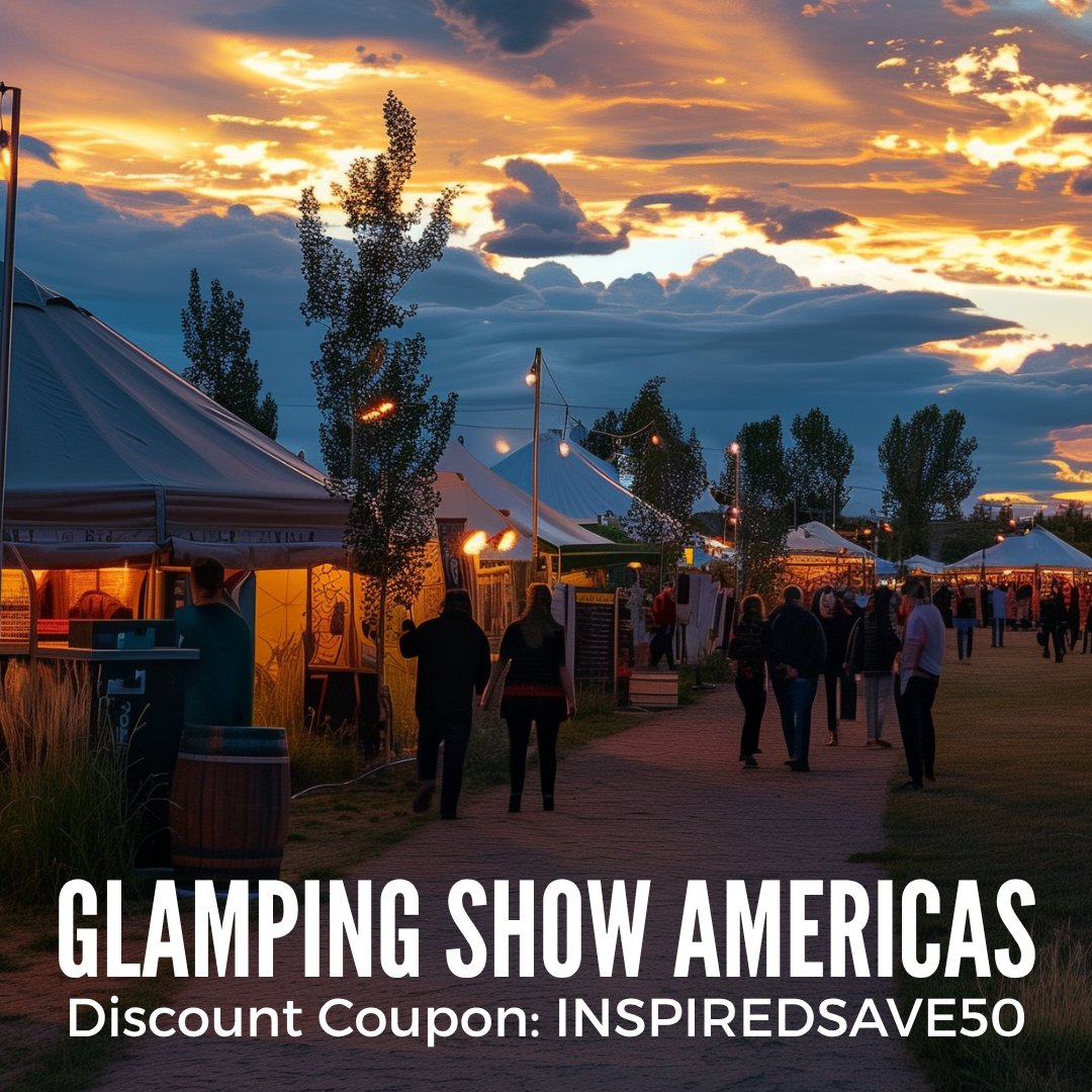 If you want to attend Glamping Show Americas in Colorado in Sept/Oct here's a discount coupon: INSPIREDSAVE50        You're welcome 😊
#glampingshow #glampingshowamericas #glampingbusiness #glampingusa #glampingamerica #usaglamping #discountcode #discountcoupon