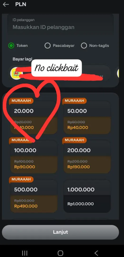 Promo token PLN di aplikasi GoPay itu real
Bukan clickbait brooo
Diskon 50% beneran cuy, coba cek sendiri