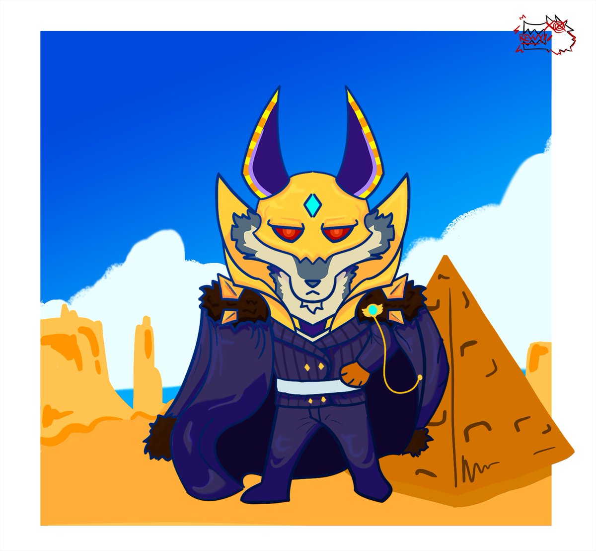 Tiny boss!! I'd still take orders from him 💜
(I think I saturated the colors a bit too much, but it still looks fun)

#sander #dislytefanart #dislyte