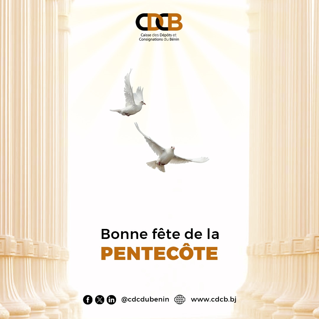La <a href="/cdcdubenin/">Caisse des Dépôts et Consignations du Bénin</a> souhaite une joyeuse fête de la Pentecôte à toute la communauté chrétienne. 

#ISR
#fêtechretienne