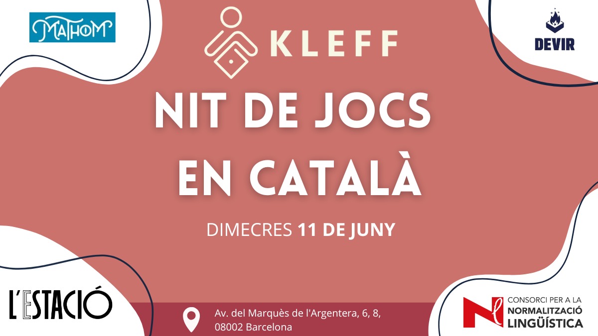El dimecres 11 de juny tenim nit de jocs de taula en català 🤘🏻😎

Us apunteu?

Amb <a href="/CNLBarcelona/">CNL de Barcelona</a>, <a href="/MathomStore/">Mathom</a> i <a href="/DevirCat/">Devir Cat</a> 

Inscripcions: meetup.com/kleff-bcn/even…