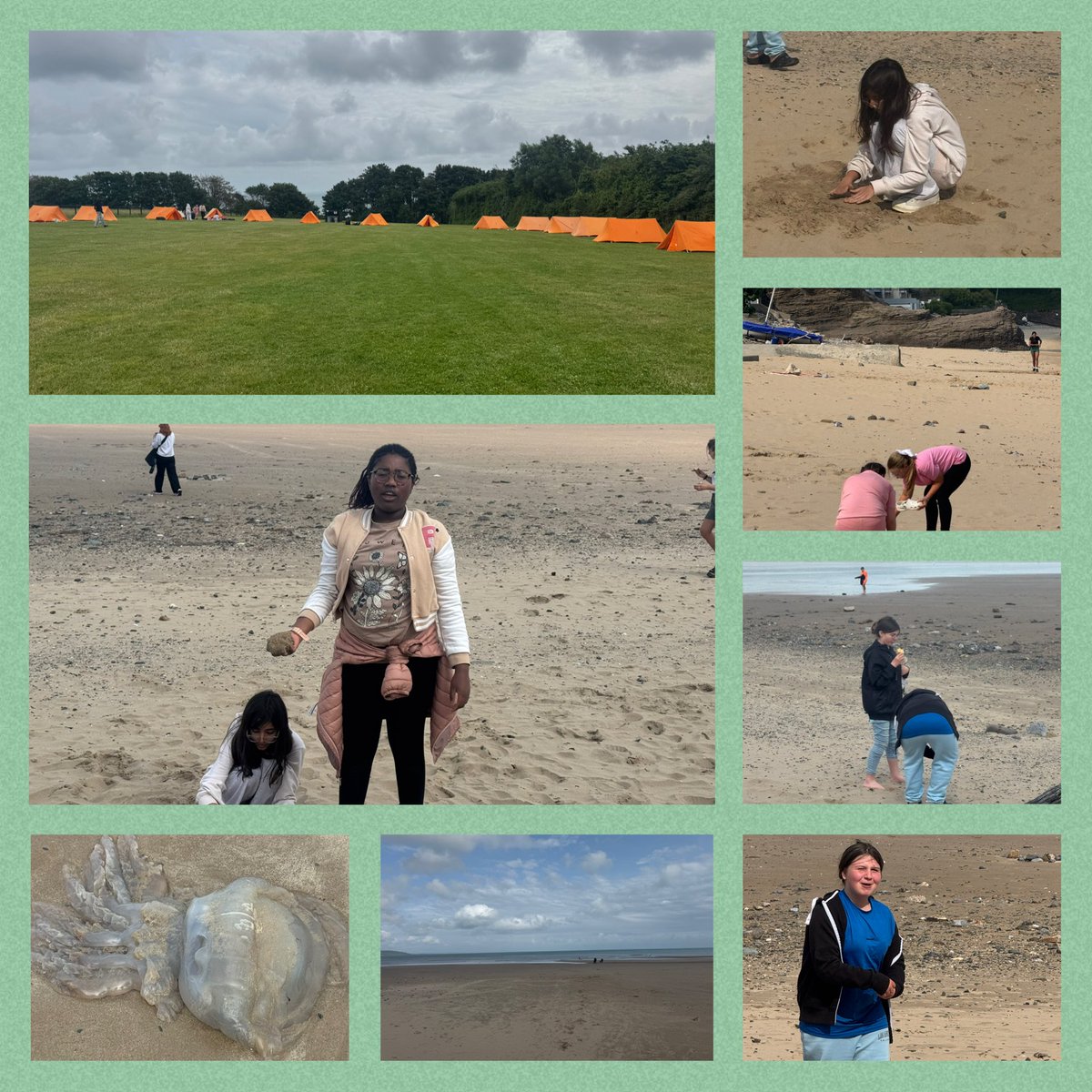 Day 1: Setting up camp and an evening on Saundersfoot Beach. As one child mentioned “Great place, great food, great friends”