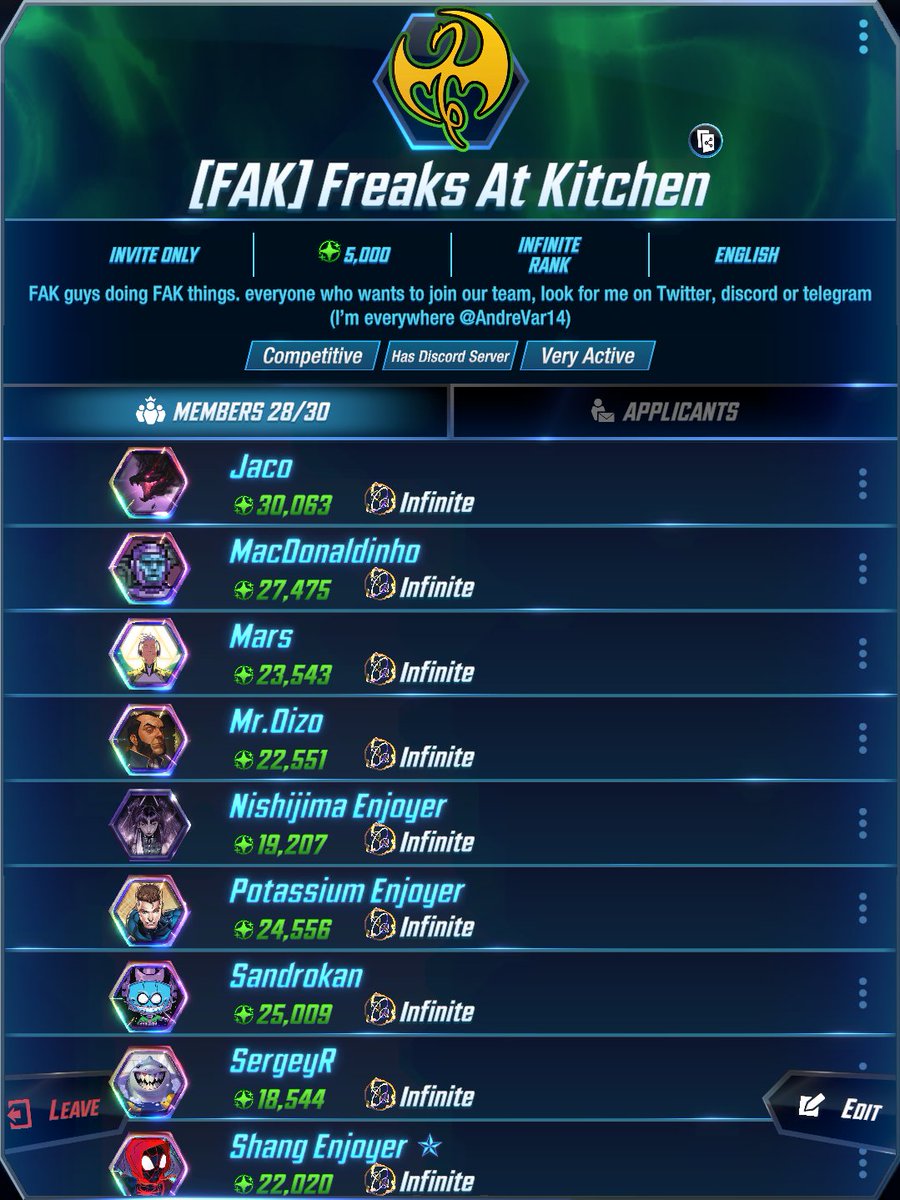 FAK - Freaks At Kitchen (@fak_snap) on Twitter photo Hi folks, we have a few spots in the clan, so if you have at least 8000 snap points from last season and you are interested in various tournaments and the competitive part of the game, then I would like to invite you to join us. you can private message me here or <a href="/AndreVar14/">AndreVar14</a> Hi folks, we have a few spots in the clan, so if you have at least 8000 snap points from last season and you are interested in various tournaments and the competitive part of the game, then I would like to invite you to join us. you can private message me here or <a href="/AndreVar14/">AndreVar14</a>