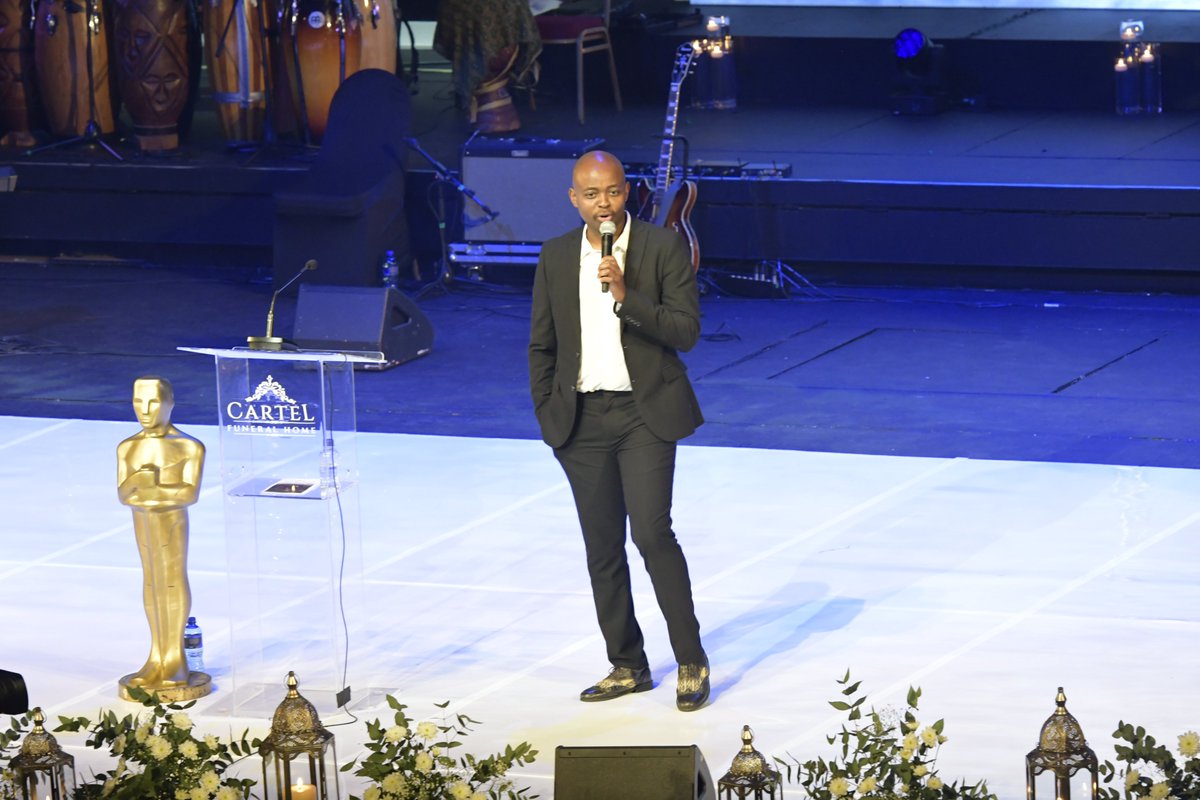 Actress Moshidi Motshegwa is the master of ceremony alongside actor Thato Molamu at the memorial service of the late actor Presley 'Tobetsa' Chweneyagae.

Read more: <a href="/DailysunCelebs/">Daily Sun Entertainment News</a> <a href="/dailysunsa/">Daily Sun</a> 

#RIPPresleyChweneyagae #Cobrizi #PresleyMemorialService