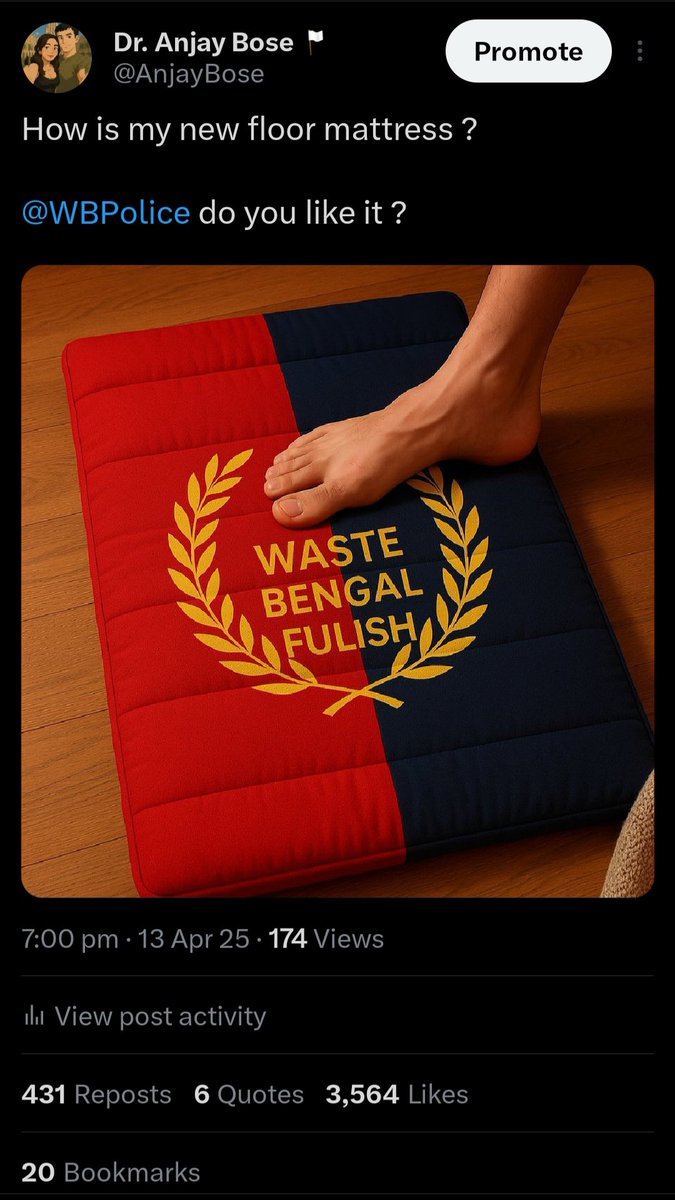Dr. Anjay Bose 🏳 (@anjaybose) on Twitter photo Slave <a href="/KolkataPolice/">Kolkata Police</a> has sent me email to delete this post 🤣
Listen carefully, I'm not Sharmistha Panoli. I'm Dr. Anjay Bose. Catch me if you can..
But before that, please remember to collect your mother & wife from Anubrata's house.
You are a cu*k Police !!
I WON'T DELETE. Slave <a href="/KolkataPolice/">Kolkata Police</a> has sent me email to delete this post 🤣
Listen carefully, I'm not Sharmistha Panoli. I'm Dr. Anjay Bose. Catch me if you can..
But before that, please remember to collect your mother & wife from Anubrata's house.
You are a cu*k Police !!
I WON'T DELETE.