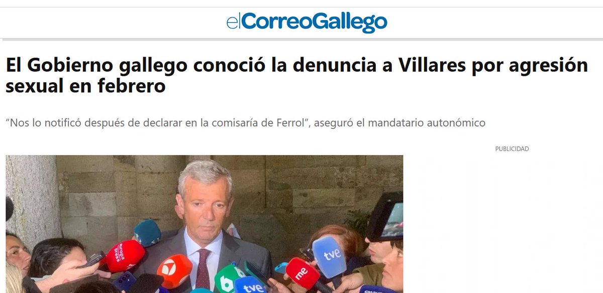 Isto é terrible, despois de filtrar a identidade da vítima sabemos que o goberno que ten que protexerte botou 𝟰 𝗺𝗲𝘀𝗲𝘀 𝗮𝗺𝗽𝗮𝗿𝗮𝗻𝗱𝗼 𝘂𝗻𝗵𝗮 𝗮𝗰𝘂𝘀𝗮𝗰𝗶𝗼́𝗻 𝗴𝗿𝗮𝘃𝗶́𝘀𝗶𝗺𝗮 de presunta agresión sexual pola que debera ter sido apartado de inmediato #vergonza
