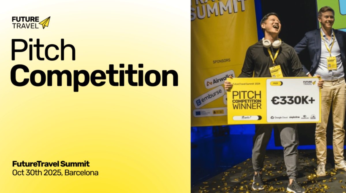 Applications are now open for the big Pitch Competition, which will be held at the #FutureTravelSummit on the 30th of October in Barcelona. Ten early-stage travel and hospitality startups will pitch live for a prize package worth €355,000. Apply now!
eu-startups.com/2025/05/pitch-…