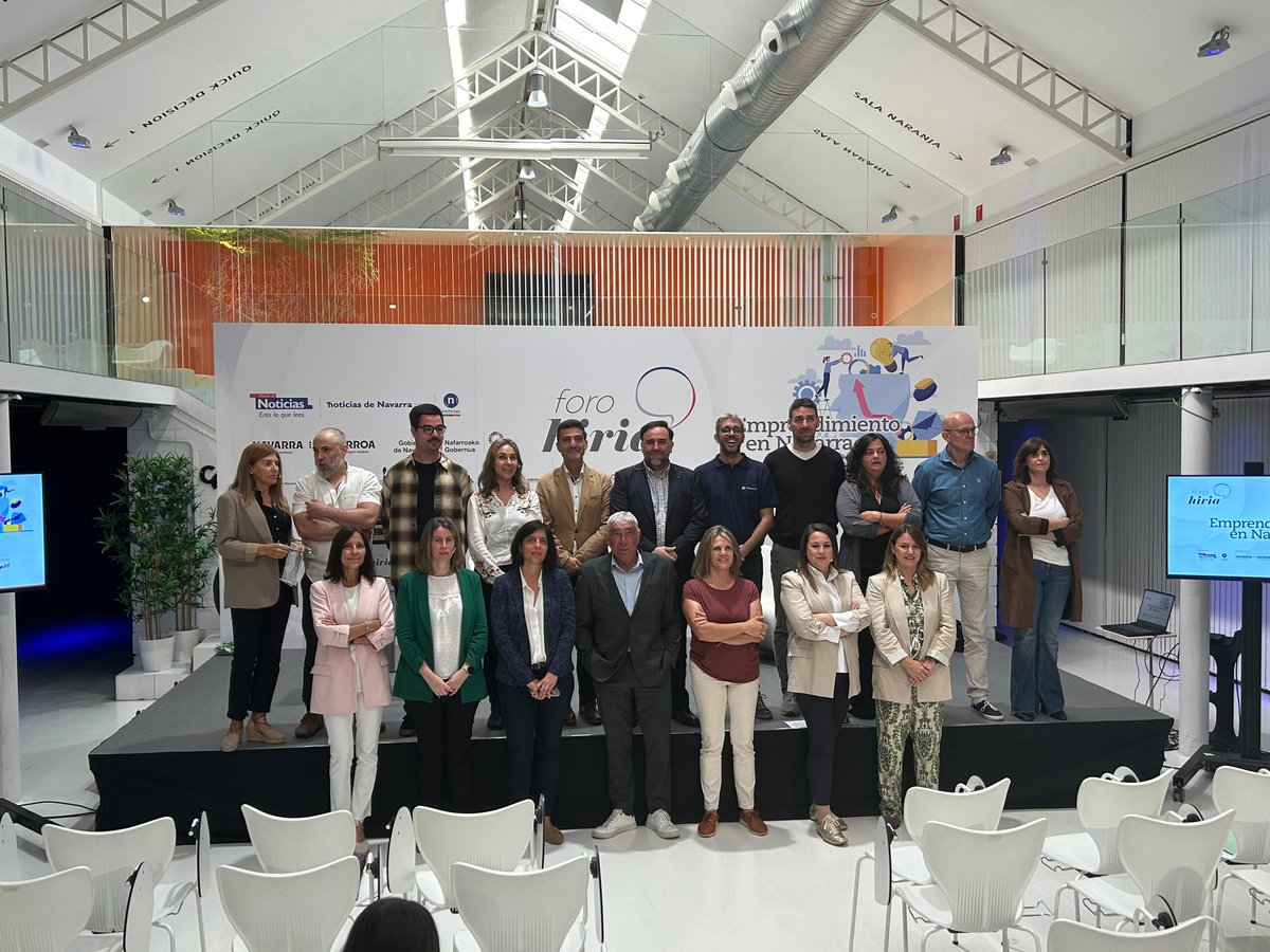 Sodenavarra's tweet photo. 🗣️ FORO HIRIA «EMPRENDIMIENTO EN #NAVARRA» | Cita organizada por @NoticiasNavarra, con la colaboración del Departamento de Industria, y de Transición Ecológica y Digital Empresarial del @gob_na y @ceinnavarra.

#BioSintNA #Emprendimiento #Innovación #Startups #HealthTech #Biotech https://t.co/vFh87IE5wt