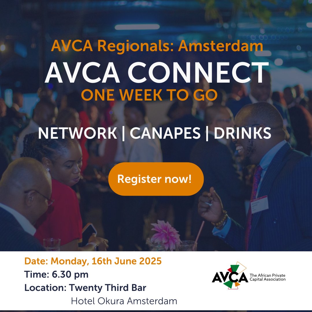 AVCA (@avca_africa) on Twitter photo đź“… One Week Until AVCA Arrives In Amsterdam!
Join us for our signature networking event on the sidelines of <a href="/SuperReturn/">SuperReturn</a> #EmergingMarkets. Meet with fellow industry professionals, exchange ideas, and grow your network.
Register today: avca.my.site.com/s/login/?start…
#SREM đź“… One Week Until AVCA Arrives In Amsterdam!
Join us for our signature networking event on the sidelines of <a href="/SuperReturn/">SuperReturn</a> #EmergingMarkets. Meet with fellow industry professionals, exchange ideas, and grow your network.
Register today: avca.my.site.com/s/login/?start…
#SREM