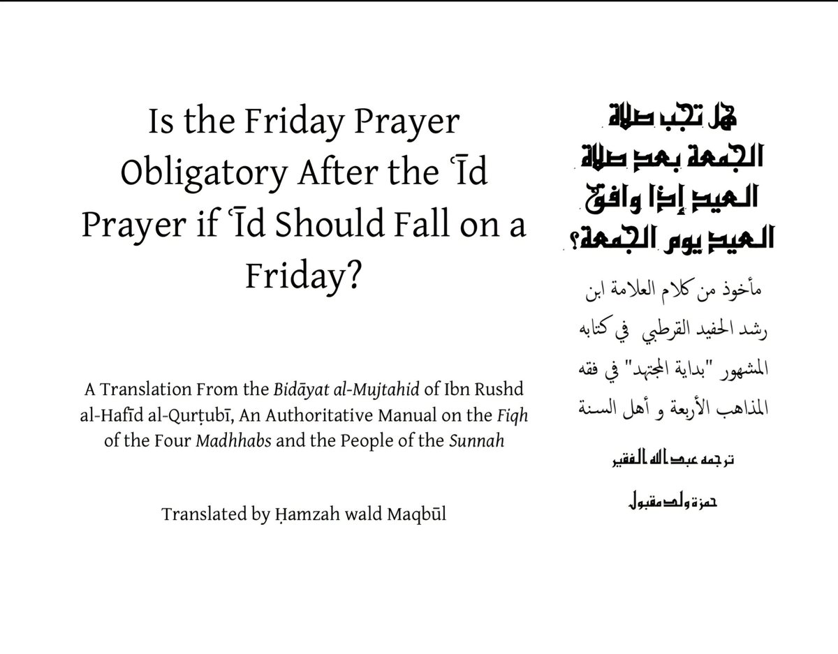 hwmaqbul's tweet image. Many communities in North America will abandon the Friday prayer completely when it coincides with the ʿĪd.

This is an incorrect practice, and according to three out of for schools, for most people, the Friday prayer is still obligatory. 

In the fourth school, and the Imām must…