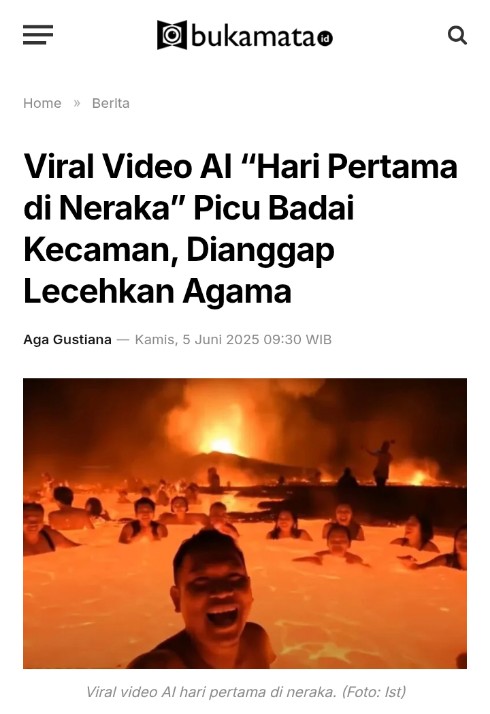 Lagi lagi orang islam tersinggung.

Cuma video lucu lucuan tanpa pornografi dan tanpa kata kasar tapi banyak orang islam tersinggung.

Dikit dikit marah, dikit dikit tersakiti

Konsep neraka sudah ada ribuan tahun sebelum islam tapi selain islam pada biasa aja tuh gak baperan

✌