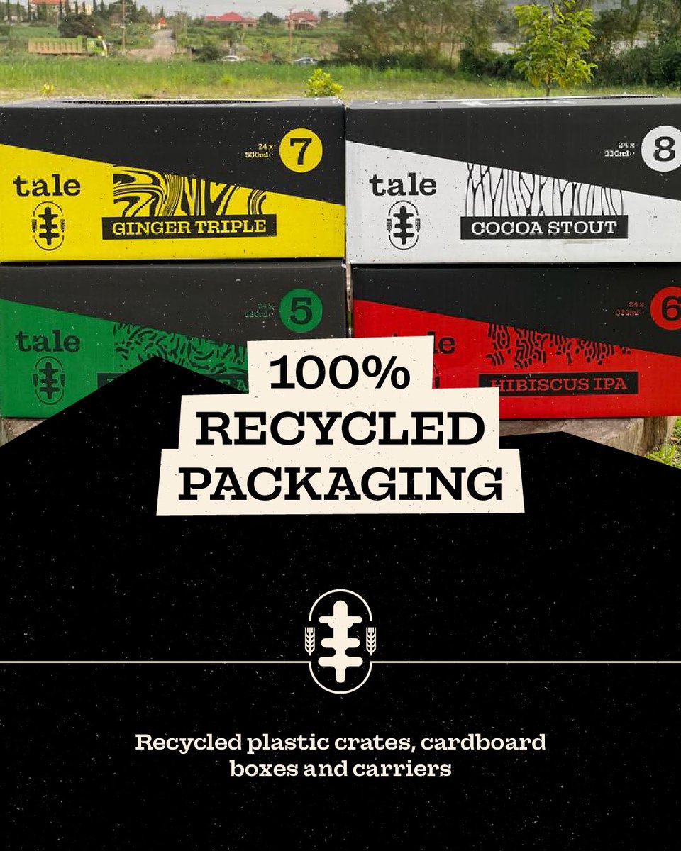 tale_beer's tweet photo. Every sip supports the soil πΊπ±
Solar-powered. Plastic-free. Reused bottles. Recycled boxes. Spent grain to farms. Water to crops.
Brewed in Ghana β rooted in purpose.
Bold flavour, lighter footprint.
#TaleBeer #WorldEnvironmentDay #DrinkLocal #BrewedWithPurpose https://t.co/uCxV7SjBsd