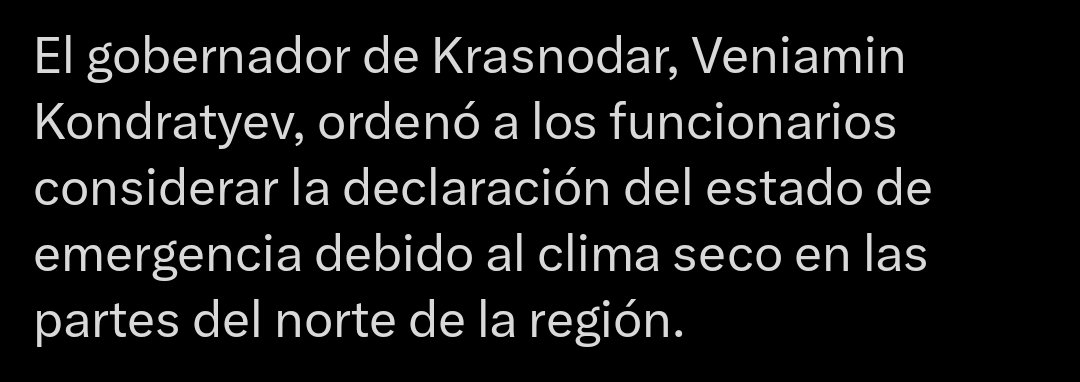 GastonMarsa's tweet photo. La segunda región productora de Rusia quiere declarar situación de emergencia por sequía... Alcista para trigo.. https://t.co/UqZR3NcB0K