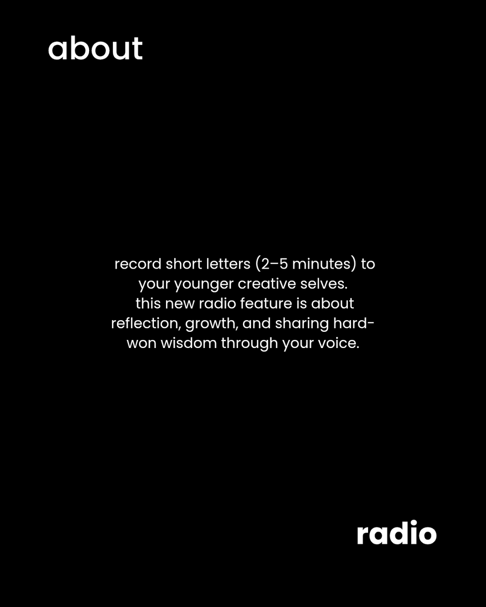 We're expanding the Only Make Waves Radio Open Call.

Now accepting: Audio Letters to a Younger Artist — short, reflective audio pieces (2–5 minutes) where artists speak to their younger creative selves.

Submit yours at: onlymakewaves.com/radio