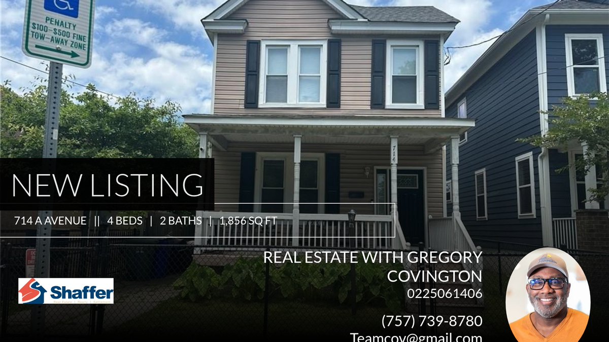 GregCov59's tweet photo. 📍 New Listing 📍 Take a look at this fantastic new property that just hit the market located at 714 A Avenue in Norfolk. Reach out here or at (757) 739-8780 for more information

Real Estate Professional
Gregory Covington
The Agen... https://t.co/AWgoq0A0mi https://t.co/R16FqCmmY0