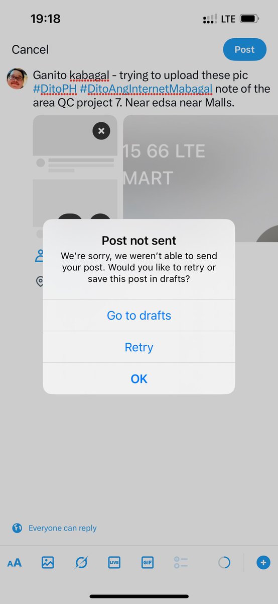 VirgoBy1986's tweet image. Ganito kabagal - trying to upload these pic #DitoPH #DitoAngInternetMabagal note of the area QC project 7. Near edsa near Malls. Kelan kaya eto mapopost
