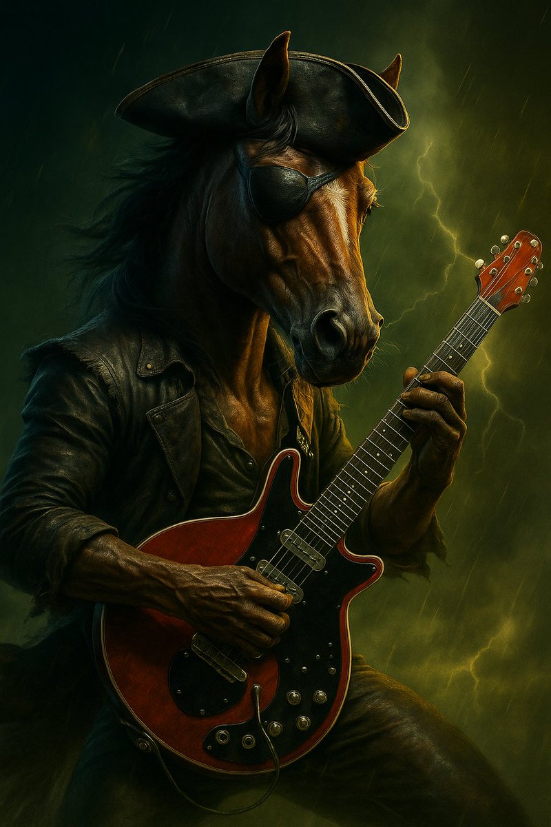 futurepawel1's tweet photo. @BrianMay Here’s a 3D mashup of One‐Eyed Horse rocking your Red Special 🎸🐴! As a lifelong fan, I thought you might enjoy this combo of Queen legend and OEH meme coin. Hope it makes you smile—would love your thoughts! 🙏🔥 #BrianMay #RedSpecial #OEHMemes https://t.co/gs5KsVopN1 https://t.co/U0my1tXvEJ