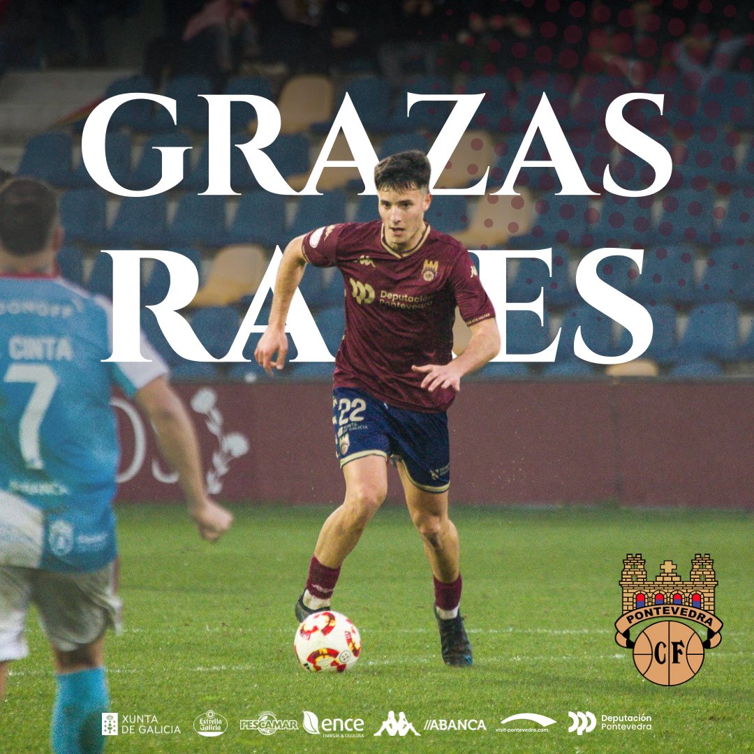 PontevedraCFSAD's tweet photo. BAIXAS | Samu Mayo e Rares Mezdrea rematan contrato e non continuarán no Pontevedra CF 

Moita sorte nos vosos futuros proxectos e grazas polo voso esforzo durante esta tempada! 😍🍀

#𝐆𝐑𝐀𝐍𝐀𝐓𝐄 ♥️ https://t.co/OyHlpCLHL5