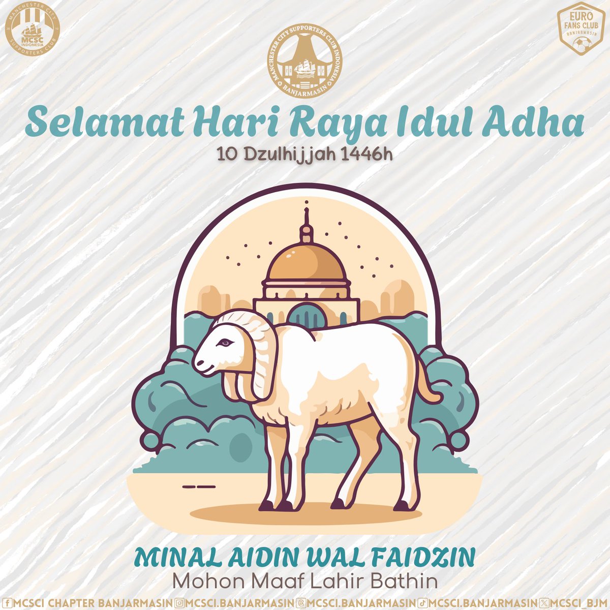 Segenap pengurus MCSCI Banjarmasin mengucapkan mohon maaf lahir &amp; bathin 🙏

#eidaladha #mcscibjm #mcscindonesia #mancity #eurofansbanjarmasin #supersoccerbanjarmasin