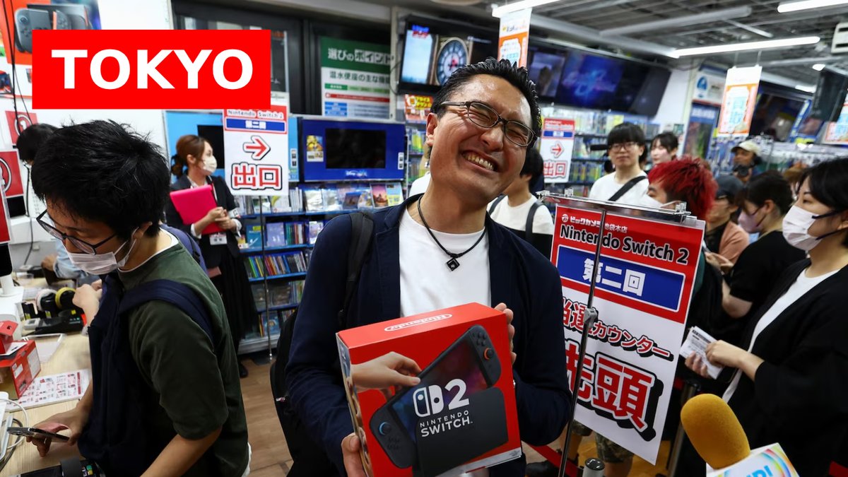 Dexerto's tweet image. Gamers have queued up worldwide throughout the night for the launch of the Nintendo Switch 2