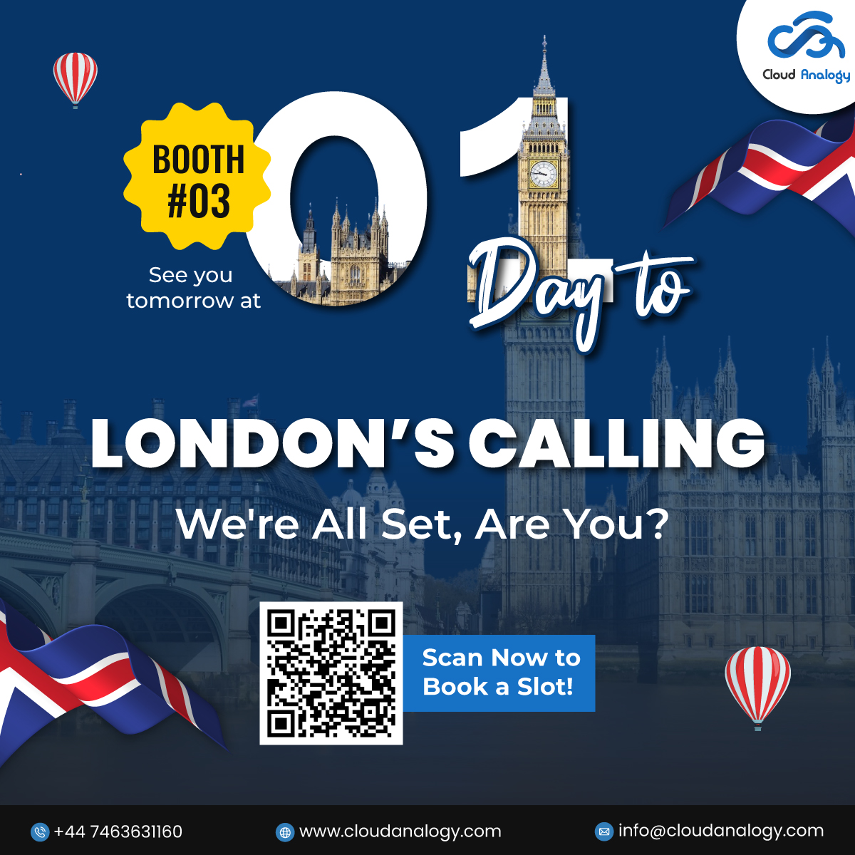 Bringing the best to #LondonsCallingWithCA!

Top AppExchange apps, CRM tools &amp; exciting giveaways await.Meet us at Booth #03 or book now to skip the line:
👉 cloudanalogy.com/london-calling…

#LC2025 #Booth03Experience #SalesforceEvent #GiveawayReady