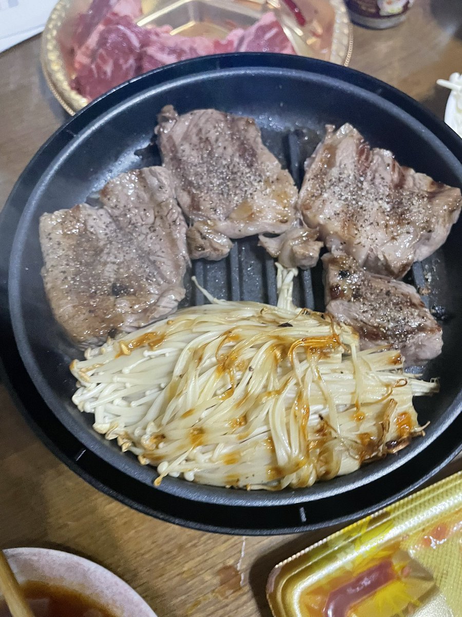 家焼肉で晩酌最高やな😀　#晩ご飯