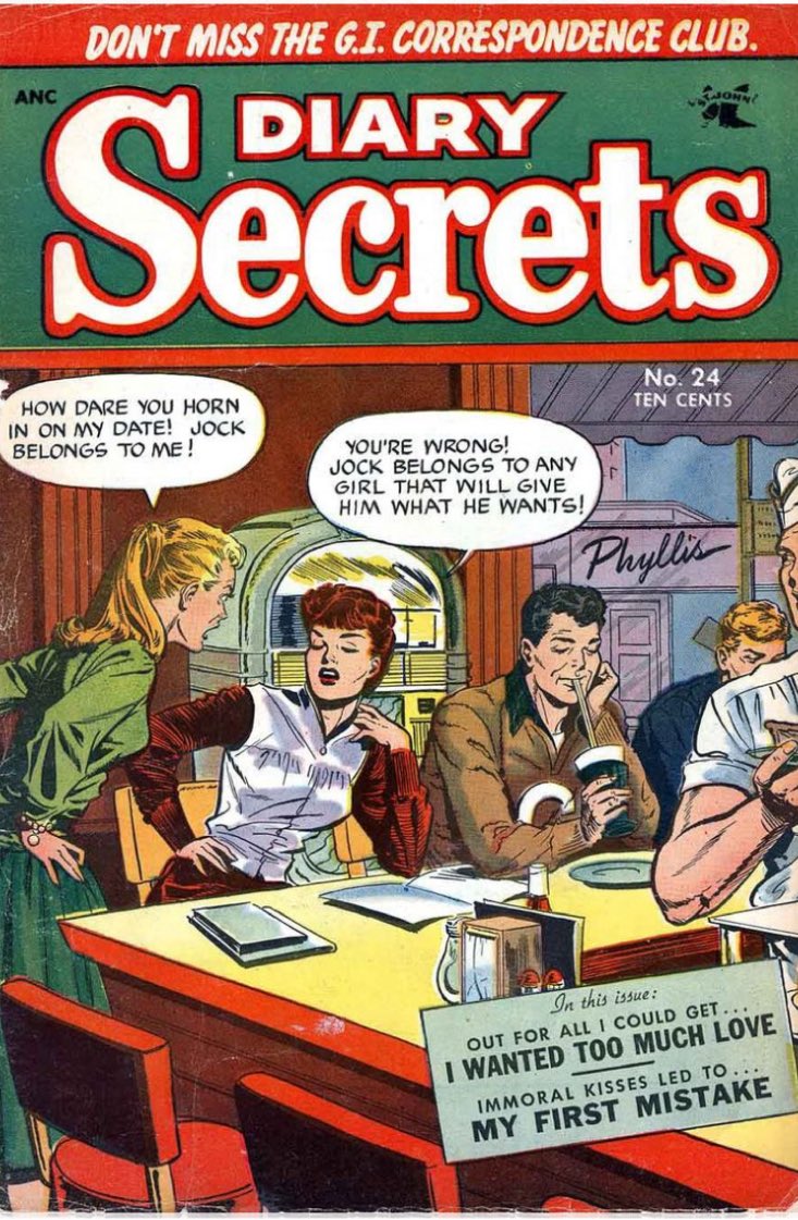 Daily Matt Baker Romance Cover! July, 1954 St. John Publishing Matt Baker inks #MattBaker #romancecover #comicbook