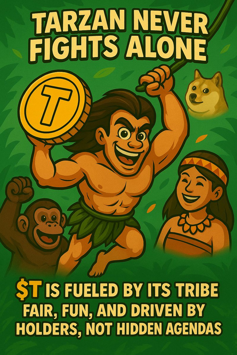 Community First, Always

Tarzan never fights alone. 

$T is fueled by its tribe -  fair, fun, and driven by holders, not hidden agendas.

$T airdrops coming soon 💎

#MemeSeason #bnbchain #usd1 #Tarzan
