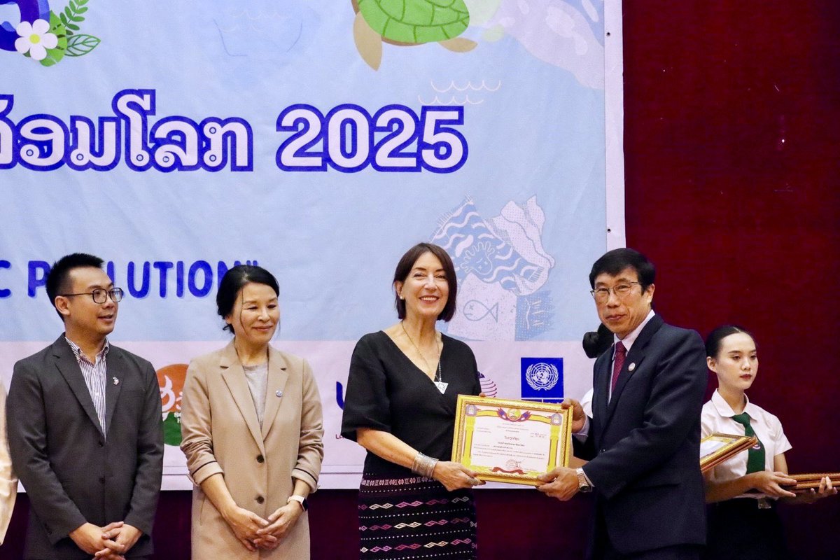 Had the pleasure to deliver a keynote at the National University of Laos for the #WorldEnvironmentDay celebration. So inspiring to see the commitment of the students and our partners in Lao PDR, as we join the global call for action to #BeatPlasticPollution ♻️