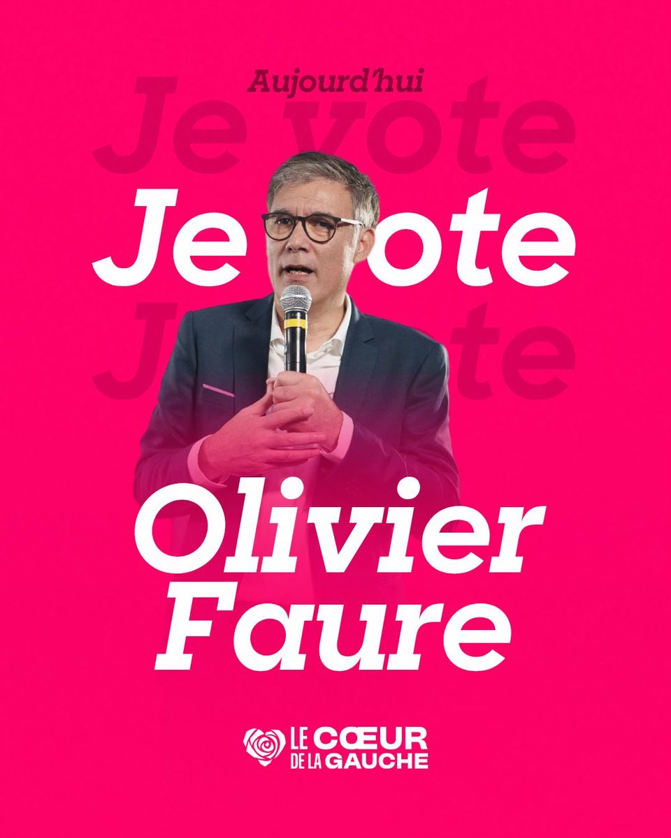 Pierre Jouvet (@pjouvet) on Twitter photo Aujourd’hui, je vote <a href="/faureolivier/">Olivier Faure</a>. Je vote pour une gauche unie de Ruffin à Glucksmann en mesure de vaincre la haine en 2026 et en 2027. Je vote pour poursuivre le redressement du PS et pour encore aller de l’avant. Je vote pour changer la vie.
Et vous ? ❤️🌹
#congrèsPS Aujourd’hui, je vote <a href="/faureolivier/">Olivier Faure</a>. Je vote pour une gauche unie de Ruffin à Glucksmann en mesure de vaincre la haine en 2026 et en 2027. Je vote pour poursuivre le redressement du PS et pour encore aller de l’avant. Je vote pour changer la vie.
Et vous ? ❤️🌹
#congrèsPS