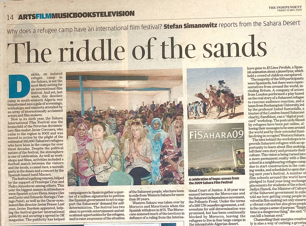 3/. I became aware of this forgotten conflict when I visited the Western Sahara refugee camps to cover the <a href="/FiSahara/">FiSahara</a> film festival for the <a href="/Independent/">The Independent</a>👇

What shocked me most were not the abject conditions facing refugees there but how little coverage there is of their suffering