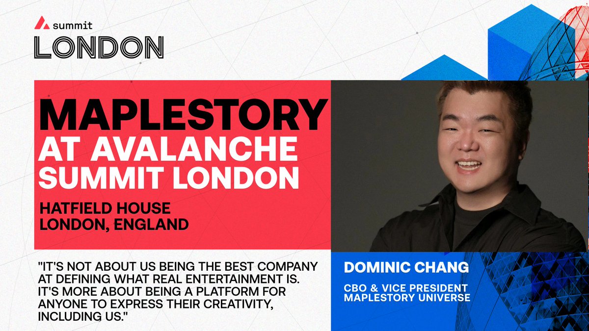 Web3 doesn’t need gatekeepers—it needs canvases.

At Avalanche Summit London, <a href="/domidom88/">Dominic</a> of <a href="/MaplestoryU/">MapleStory Universe</a> shared what happens when platforms stop defining entertainment and start empowering anyone to create it.

The result? A more open, expressive internet led by creativity.