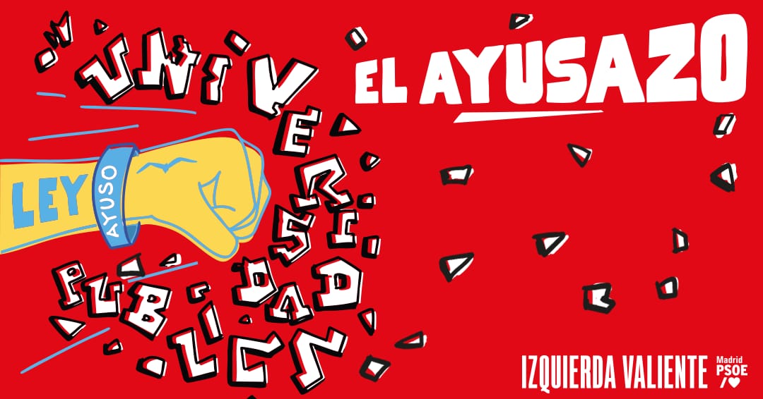PSOECL's tweet photo. 🎓 Decimos #NoalAyusazo universitario

‼️Las universidades públicas ni se colonizan ni se vacían

❤️¡Madrid merece más!

✅ Autonomía
✅ Financiación justa
✅ Apoyo a la investigación
✅ Ley participada
✅ Calidad y competitividad

#IzquierdaValiente @psoemadrid @oscarlopeztwit https://t.co/iDZA8tcJzj