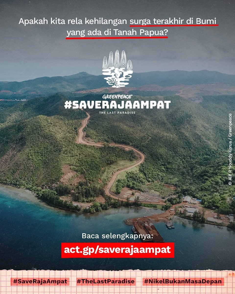 joontriever's tweet image. kalo twit ini lewat timeline kalian, minta tolong luangin waktu sedikit aja untuk ikut serta tandatangani petisi ini demi mempertahankan raja ampat dari keserakahan oligarki tambang nikel 
🔗: Act.gp/saverajaampat
#SaveRajaAmpat #SavePapua #TheLastParadise