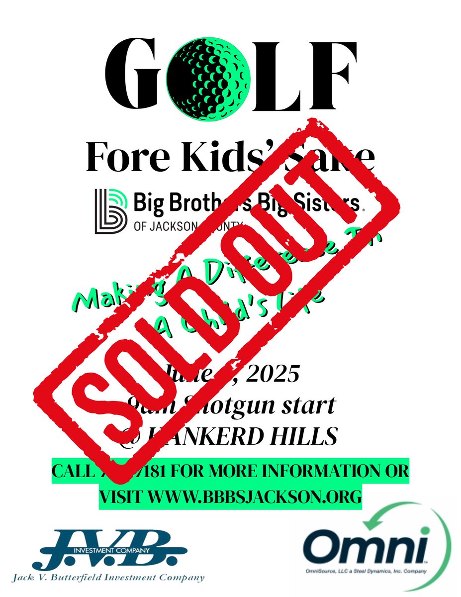 TonyBBBS's tweet photo. Tomorrow's @BBBSJACKSONMI #GolfForeKidsSake is sold out! Thank you for this  incredible support 👏 Looking forward to  seeing all of our players and volunteers;  teaming up to support the #BBBS mission of mentoring! #BeaBig @SchoolsMichigan @hhjr79 @GaSwartzlander @KathyAAlex https://t.co/qjsK2Ccwk7