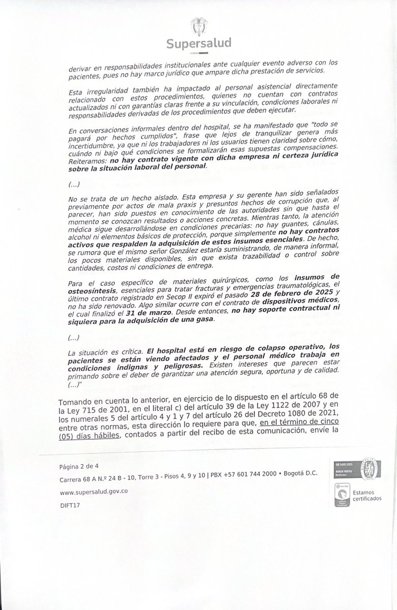 SanSeConecta's tweet photo. #Denuncia | 🔎La SuperSalud le puso la lupa al Hospital Universitario de Santander.

@Supersalud investiga presuntas irregularidades en el @HUSantander, porque al parecer una empresa estaría prestando servicios médicos sin contrato formal. Se trata de la empresa Santander Medical Group, propiedad de Joaquín Fernando González.
Dicha empresa ha sido cuestionada en ateriores ocasiones por presuntamente haber sido favorecida en el direccionamiento y posterior adjudicación de multimillonarios contratos en el sector salud.

La investigación por parte de la Superintendencia Nacional de Salud, será la encargada de resolver algunos interrogantes:
¿Se está presentando una ejecución  irregular de hechos cumplidos y fraccionamiento de contratos?

¿La empresa Santander Medical Group, será la favorecida con un contrato futuro para la prestación de servicios de procedimientos médicos especializados de angiografía y hemodinamia?

¿De comprobarse la veracidad de las denuncias, se pone en riesgo la acreditación del HUS?