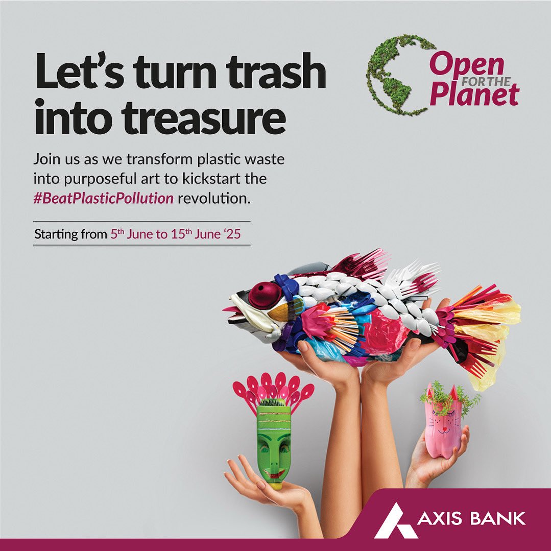 Axis Bank (@axisbank) on Twitter photo From waste to wonder. This World Environment Day, reimagine plastic and renew the planet. 
#OpenForThePlanet #BeatPlasticPollution #AxisBank From waste to wonder. This World Environment Day, reimagine plastic and renew the planet. 
#OpenForThePlanet #BeatPlasticPollution #AxisBank