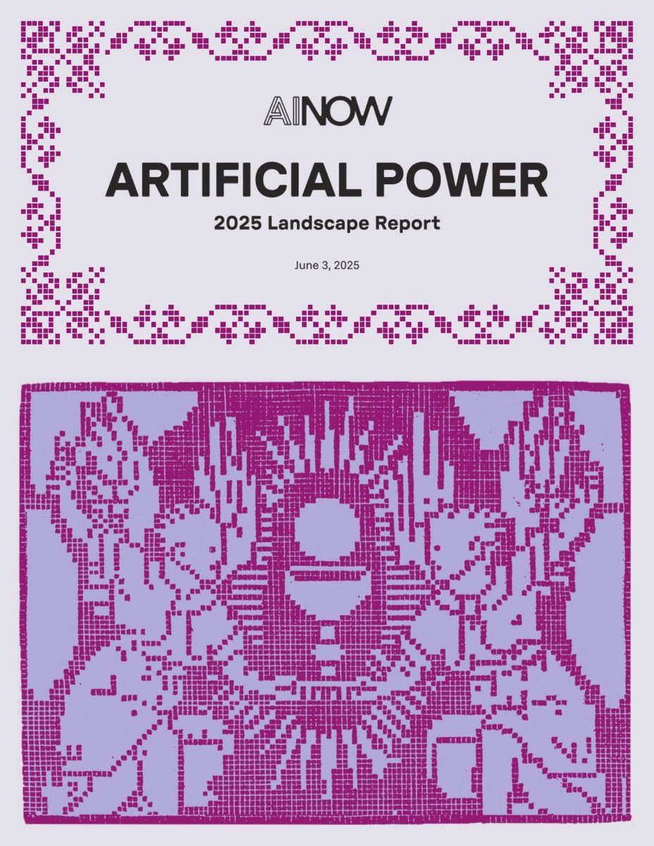 Nafis Alam (@nafisalam) on Twitter photo #Artificial #Power:2025 Landscape Reprt-<a href="/AINowInstitute/">AI Now Institute</a>
#Bigdata #Artificialintelligence #BigTech #AIEthics #AIbias #AIRisk #Decisionmaking #Automation #Fintech #Finserv #Regulation #Regtech
<a href="/Damien_CABADI/">Growth CFO ๐ ๐๏ธ๐บ๐ฆ</a> <a href="/bamitav/">Amitav Bhattacharjee</a> <a href="/mikeflache/">Mike Flache</a> <a href="/Nicochan33/">Nicolas Babin</a> <a href="/DG_Collective/">Digital Growth Collective</a>
ainowinstitute.org/publications/rโฆ #Artificial #Power:2025 Landscape Reprt-<a href="/AINowInstitute/">AI Now Institute</a>
#Bigdata #Artificialintelligence #BigTech #AIEthics #AIbias #AIRisk #Decisionmaking #Automation #Fintech #Finserv #Regulation #Regtech
<a href="/Damien_CABADI/">Growth CFO ๐ ๐๏ธ๐บ๐ฆ</a> <a href="/bamitav/">Amitav Bhattacharjee</a> <a href="/mikeflache/">Mike Flache</a> <a href="/Nicochan33/">Nicolas Babin</a> <a href="/DG_Collective/">Digital Growth Collective</a>
ainowinstitute.org/publications/rโฆ