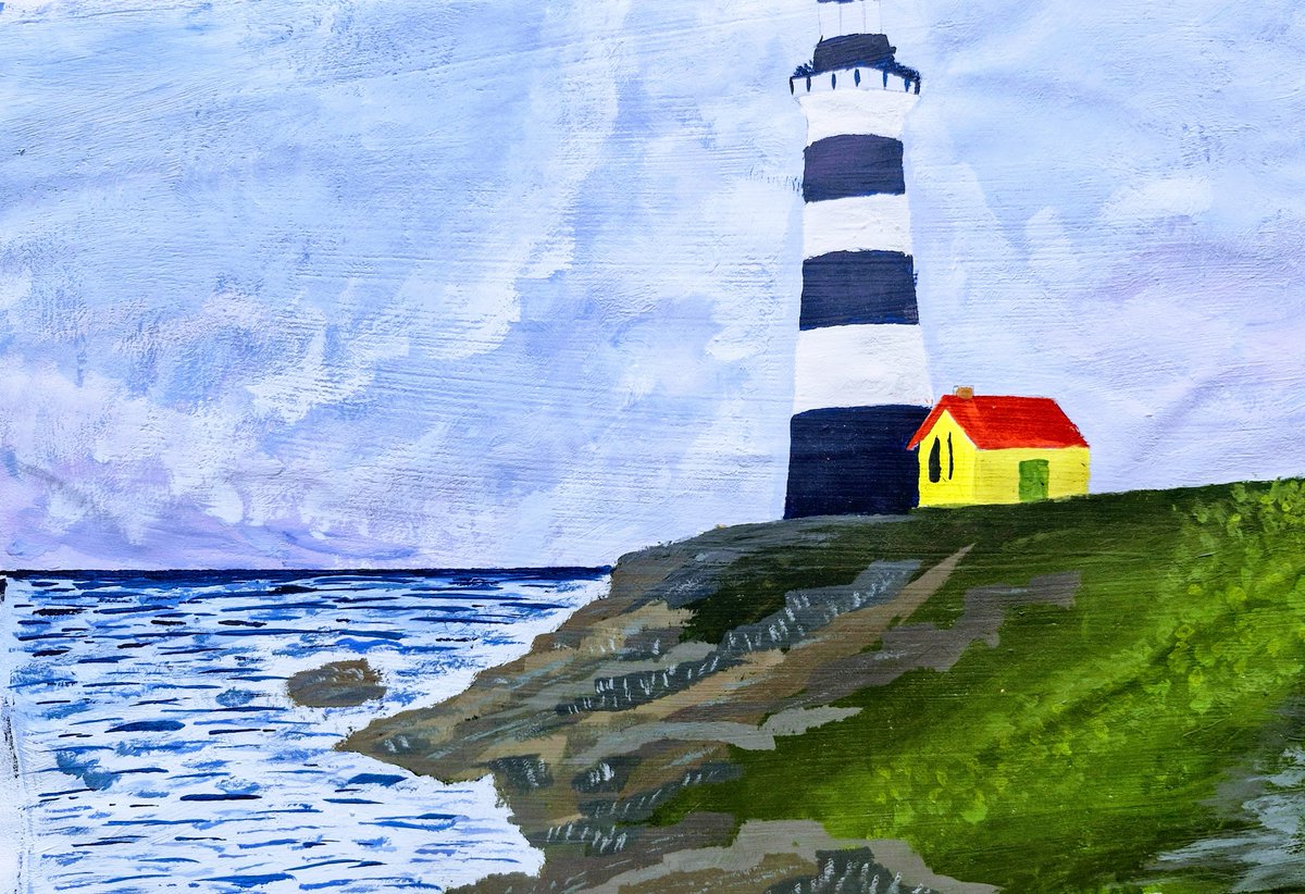 🎨 Painting in acrylics, 'Seascape' by Edward Clifton Browne (Third Year) #GlenstalAbbeySchool