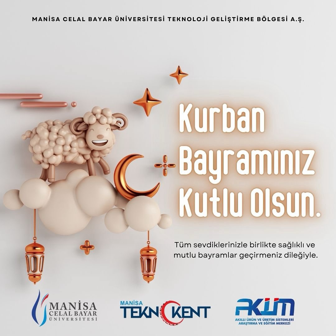 Tüm sevdiklerinizle birlikte sağlıklı ve mutlu bayramlar geçirmeniz dileğiyle…

Kurban Bayramı’nız Kutlu Olsun!

#ManisaTeknokent #MCBÜ #Manisa #KurbanBayramı