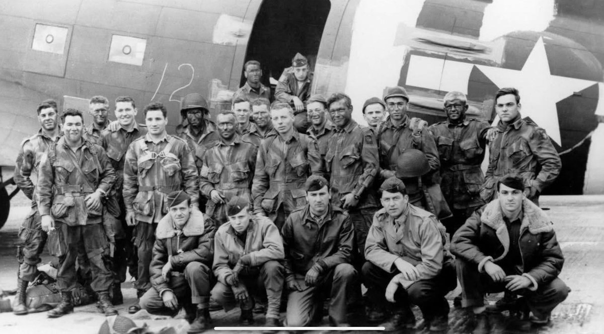 combathistorian's tweet photo. 81 years ago, pathfinder Bob Murphy, one of the first veterans I interviewed 33 years ago (and who is holding the helmet in his hand) prepared to parachute into Normandy as a pathfinder in Chalk 12, 1-505 of the 82nd Airborne.  #BeyondValorbook #DDay #TheDropZone🇺🇸.org https://t.co/76IasDBhrK