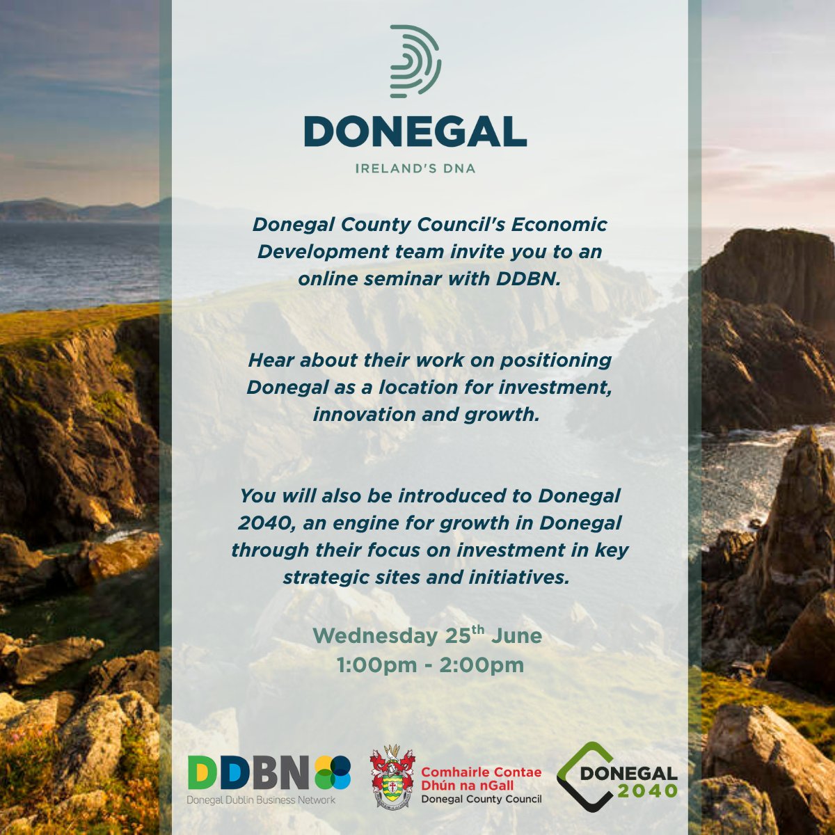 Donegal.ie (@donegal_ie) on Twitter photo 📢 Join us for an exclusive online seminar with the Donegal Dublin Business Network (DDBN)!
<a href="/donegalcouncil/">Donegal County Council</a> Economic Development team will showcase how Donegal is being positioned as a prime location for investment, innovation, and growth.
🔍 You’ll also get an introduction to 📢 Join us for an exclusive online seminar with the Donegal Dublin Business Network (DDBN)!
<a href="/donegalcouncil/">Donegal County Council</a> Economic Development team will showcase how Donegal is being positioned as a prime location for investment, innovation, and growth.
🔍 You’ll also get an introduction to