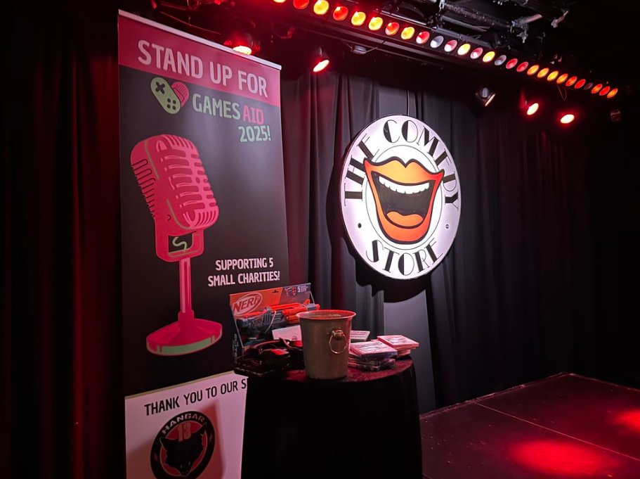 Games Aid (@gamesaid) on Twitter photo Huge thanks to everyone who came out to Stand Up For GamesAid at <a href="/comedystoreuk/">The Comedy Store, UK</a> last night, what a night! 💜
Massive love to our incredible acts who lit up the stage, and to our brilliant sponsors <a href="/gamesporium/">gamesporium</a> & <a href="/Hangar13Games/">Hangar 13</a> for making it all happen 💚
#StandUpForGamesAid Huge thanks to everyone who came out to Stand Up For GamesAid at <a href="/comedystoreuk/">The Comedy Store, UK</a> last night, what a night! 💜
Massive love to our incredible acts who lit up the stage, and to our brilliant sponsors <a href="/gamesporium/">gamesporium</a> & <a href="/Hangar13Games/">Hangar 13</a> for making it all happen 💚
#StandUpForGamesAid
