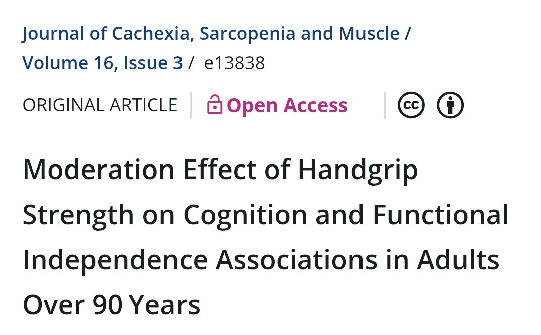 mikelizquierdo_'s tweet image. 👌👌Just published!!
Handgrip strength, a general indicator of muscle strength, moderates the relationship between cognition and functional independence in the oldest old.
📝📝 onlinelibrary.wiley.com/doi/10.1002/jc…