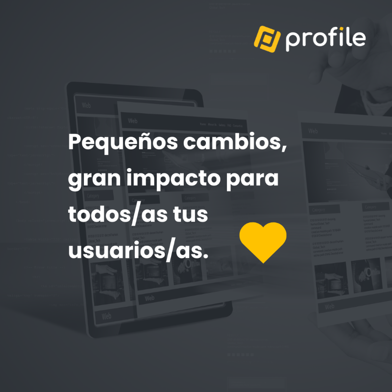EsProfile's tweet photo. No necesitas rediseñar tu web para mejorar su accesibilidad. Con pequeños cambios puedes lograr un gran impacto.

🔈 Descubre 4 formas prácticas de hacerlo.

👉 ¿Quieres una revisión? Te preparamos un informe con mejoras clave.

#AccesibilidadWeb #UX
