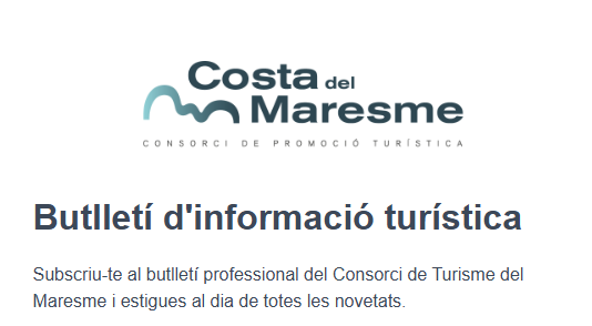 📩Vols estar al dia de les novetats de #turismemaresme ? Inscriu-te al nostre newsletter per a professionals 

📩 Alta newsletter: bit.ly/3UuCXR1

<a href="/TurismeDIBA/">TurismeDIBA</a>