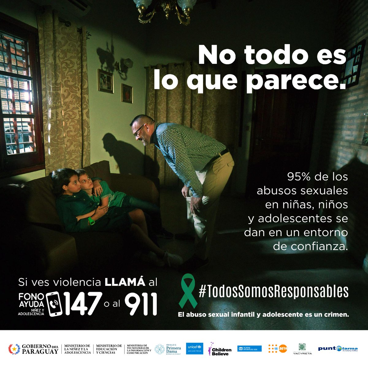 Ministerio de la Niñez y la Adolescencia | Py (@minnaparaguay) on Twitter photo NO TODO ES LO QUE PARECE
Los toqueteos y caricias incómodas son abuso. Aunque sea alguien cercano, tenés que contar!
#TodosSomosResponsables
Si vés violencia llama al:
🚔911 <a href="/policia_py/">Policía Nacional del Paraguay</a>
☎️147 #FonoAyuda
📲133 <a href="/MDP_py/">Defensa Pública Paraguay</a>
🏡#CODENI de tu comunidad NO TODO ES LO QUE PARECE
Los toqueteos y caricias incómodas son abuso. Aunque sea alguien cercano, tenés que contar!
#TodosSomosResponsables
Si vés violencia llama al:
🚔911 <a href="/policia_py/">Policía Nacional del Paraguay</a>
☎️147 #FonoAyuda
📲133 <a href="/MDP_py/">Defensa Pública Paraguay</a>
🏡#CODENI de tu comunidad